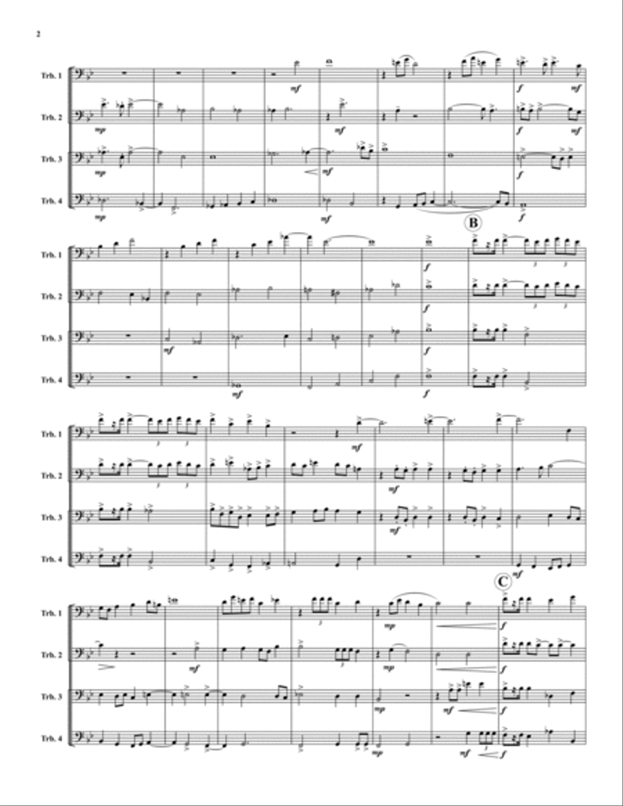 Trombone Intrada Trombone Quartet scores gallery preview page 2