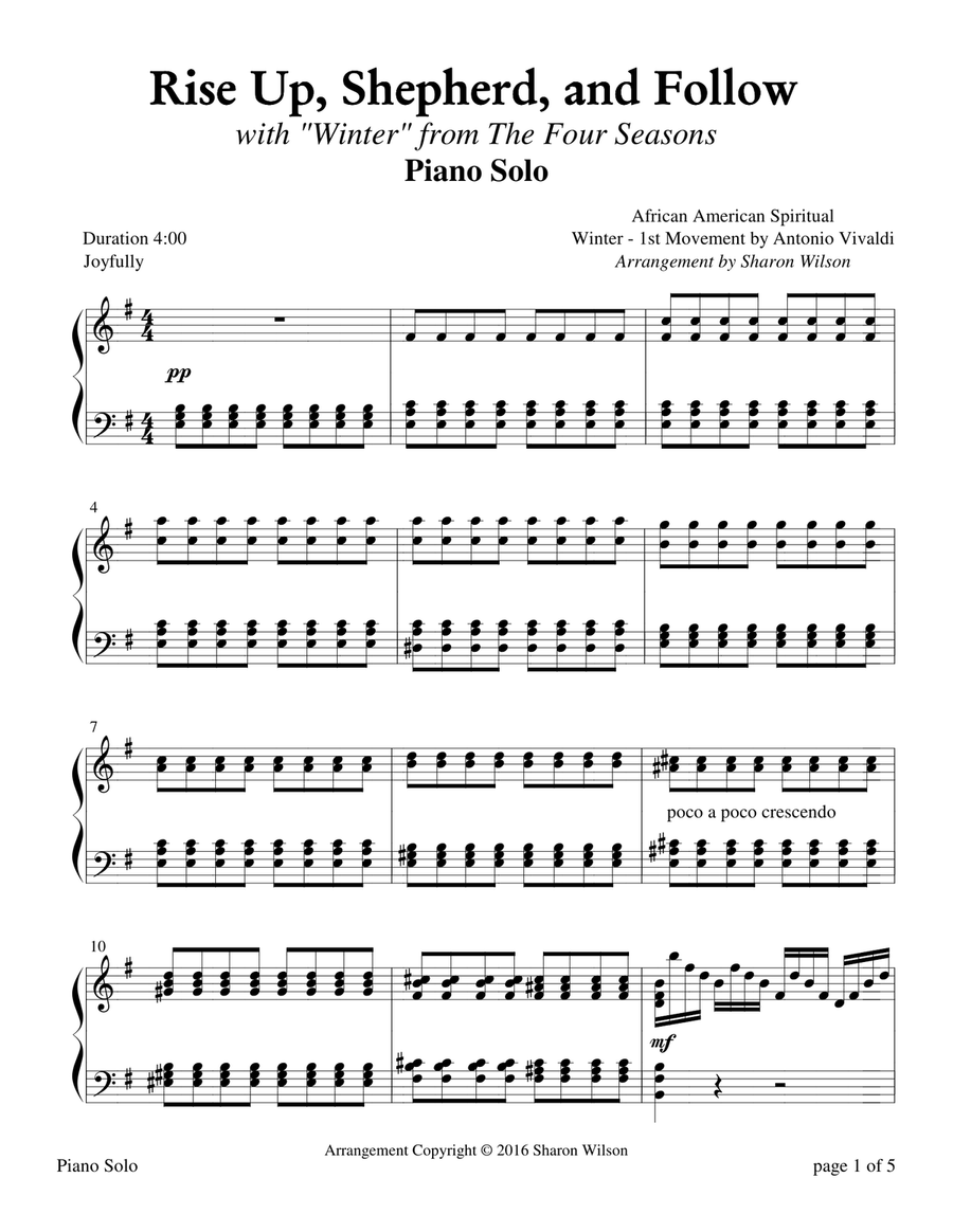 WINTER - The Four Seasons Hymn Medleys Collection (3 Piano Solos) Piano Solo scores gallery preview page 5