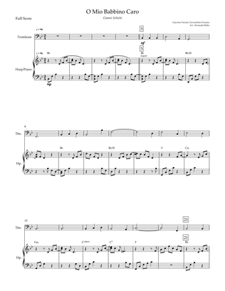 O Mio Babbino Caro (Puccini) for Trombone & Piano with Chords