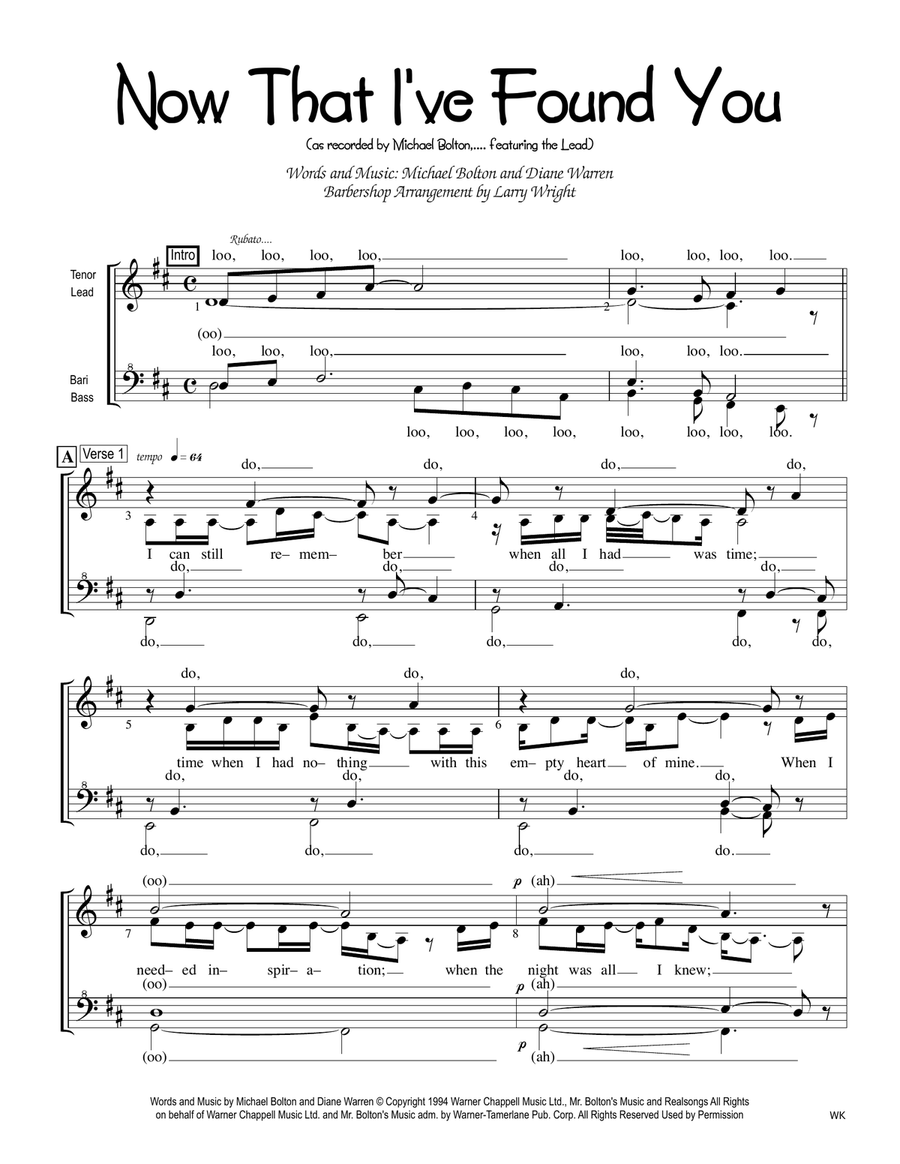 Now That I Found You SSAA scores gallery preview page 1