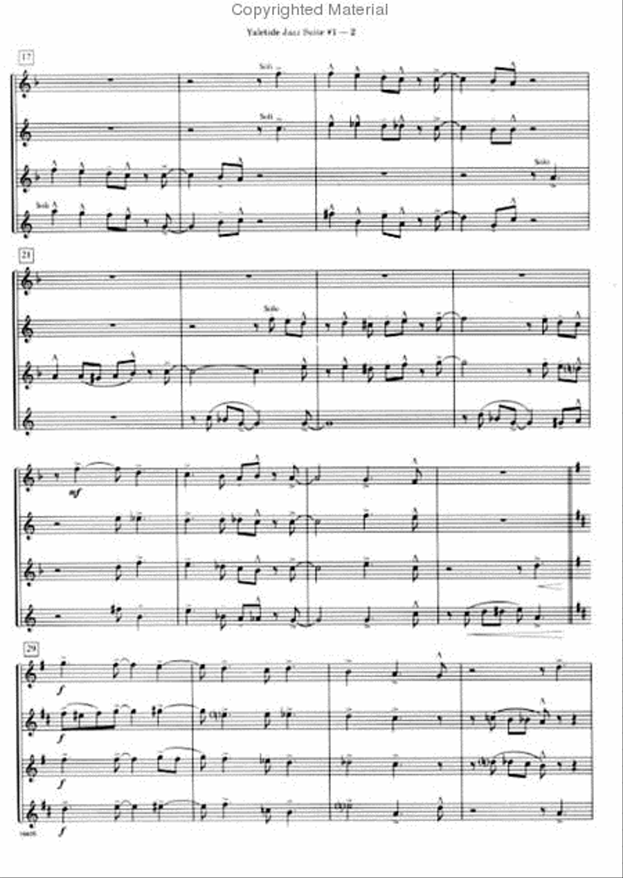Yuletide Jazz Suite #1 Yuletide Jazz Suite #1 Saxophone Quartet scores gallery preview page 3