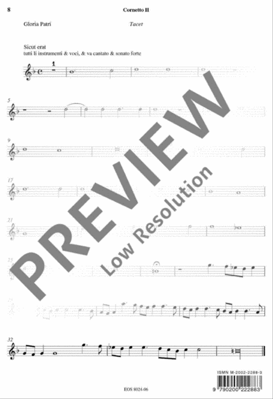 Vespro della Beata Vergine Cornet scores gallery preview page 9