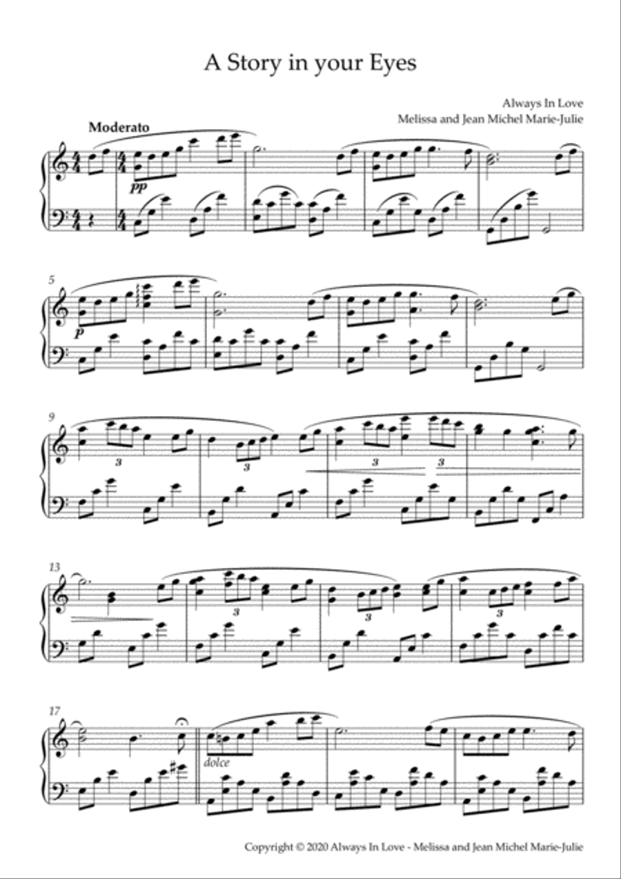 A Story in your Eyes Piano Solo scores gallery preview page 2