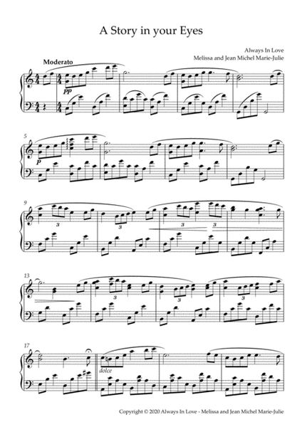 A Story in your Eyes Piano Solo - Digital Sheet Music