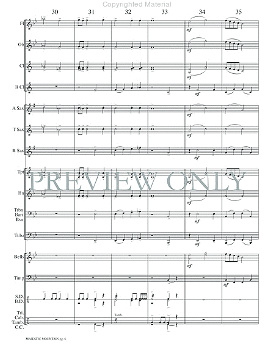 Majestic Mountain Majestic Mountain Concert Band scores gallery preview page 9