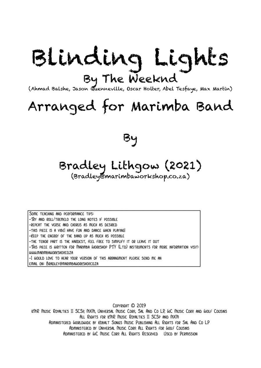 Blinding Lights Marching Band scores gallery preview page 1