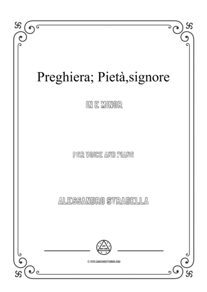 Stradella-Preghiera; Pietà,signore in e minor,for Voice and Piano image number null