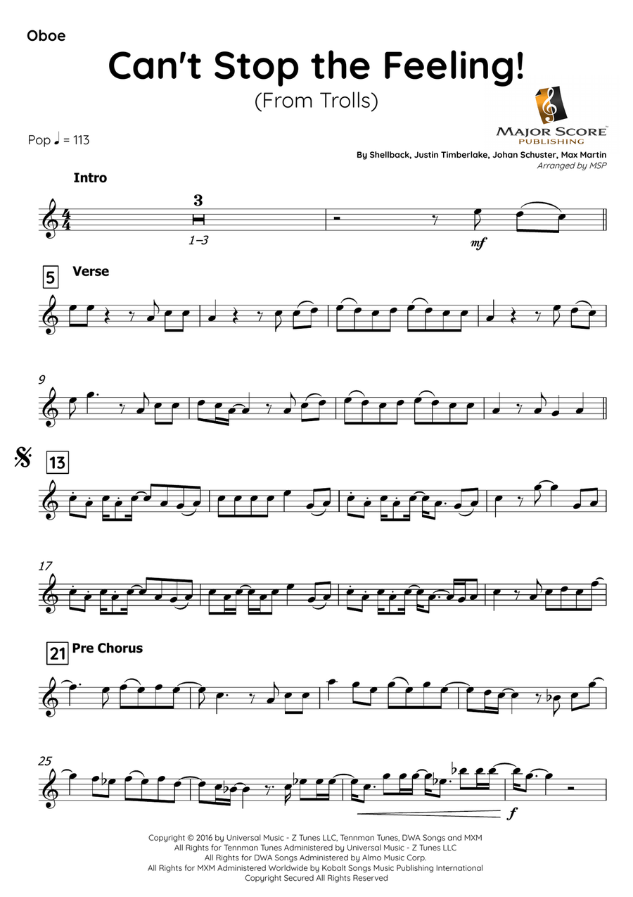 Can't Stop The Feeling! Piano scores gallery preview page 2