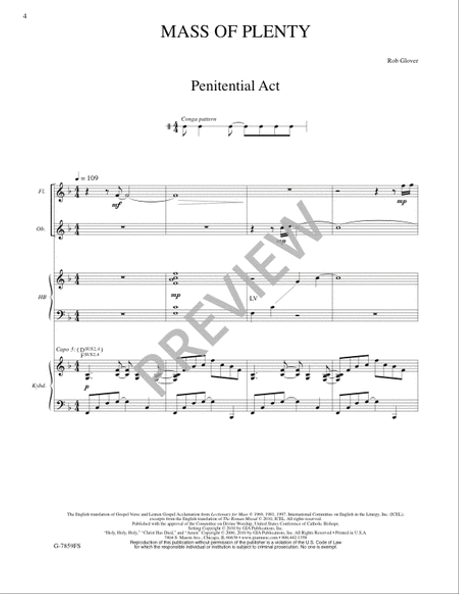 Mass of Plenty (Full Score) 4-Part scores gallery preview page 5