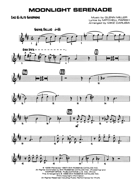 Moonlight Serenade: 2nd E-flat Alto Saxophone