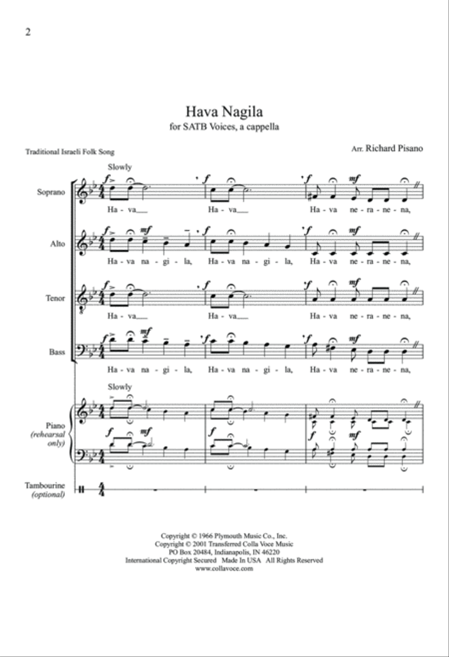 Have Nagila 4-Part scores gallery preview page 2