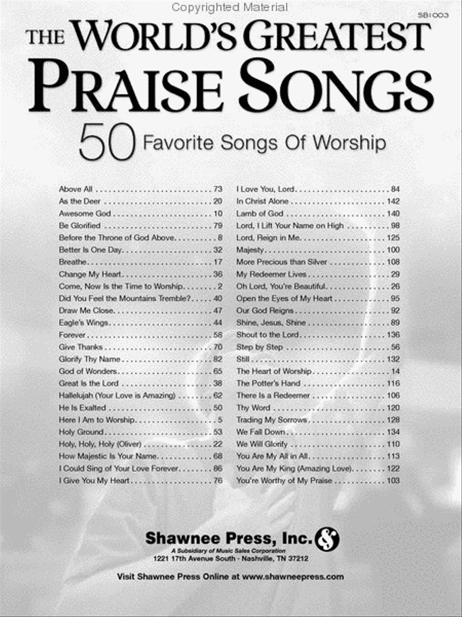 The World's Greatest Praise Songs Piano, Vocal, Guitar scores gallery preview page 2