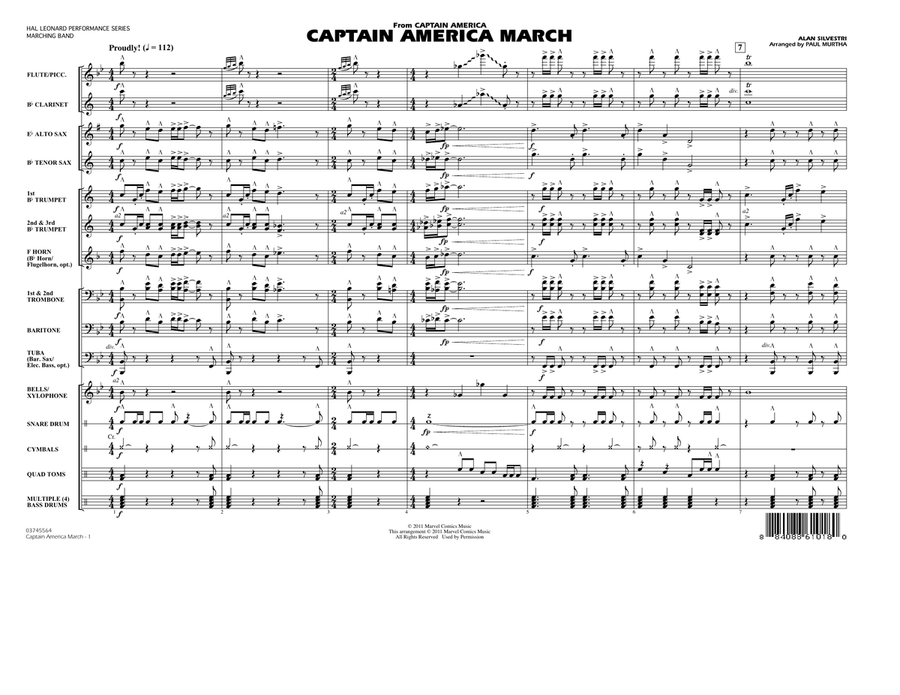 Captain America March - Full Score