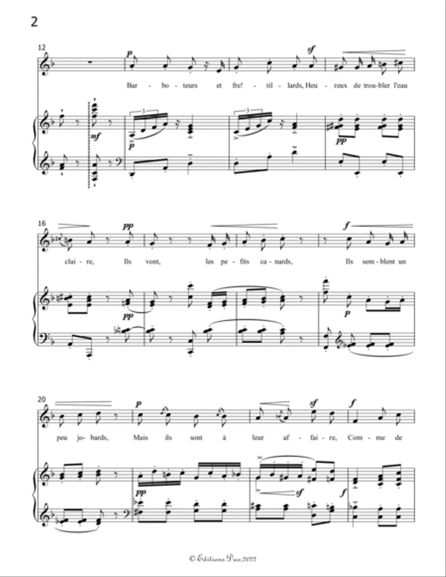 Villanelle des petits canards, by Chabrier, in F Major Voice scores gallery preview page 4
