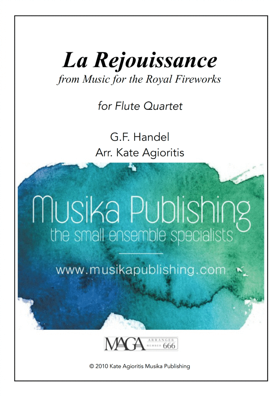La Rejouissance (from Music for the Royal Fireworks) - Flute Quartet Flute Quartet scores gallery preview page 1