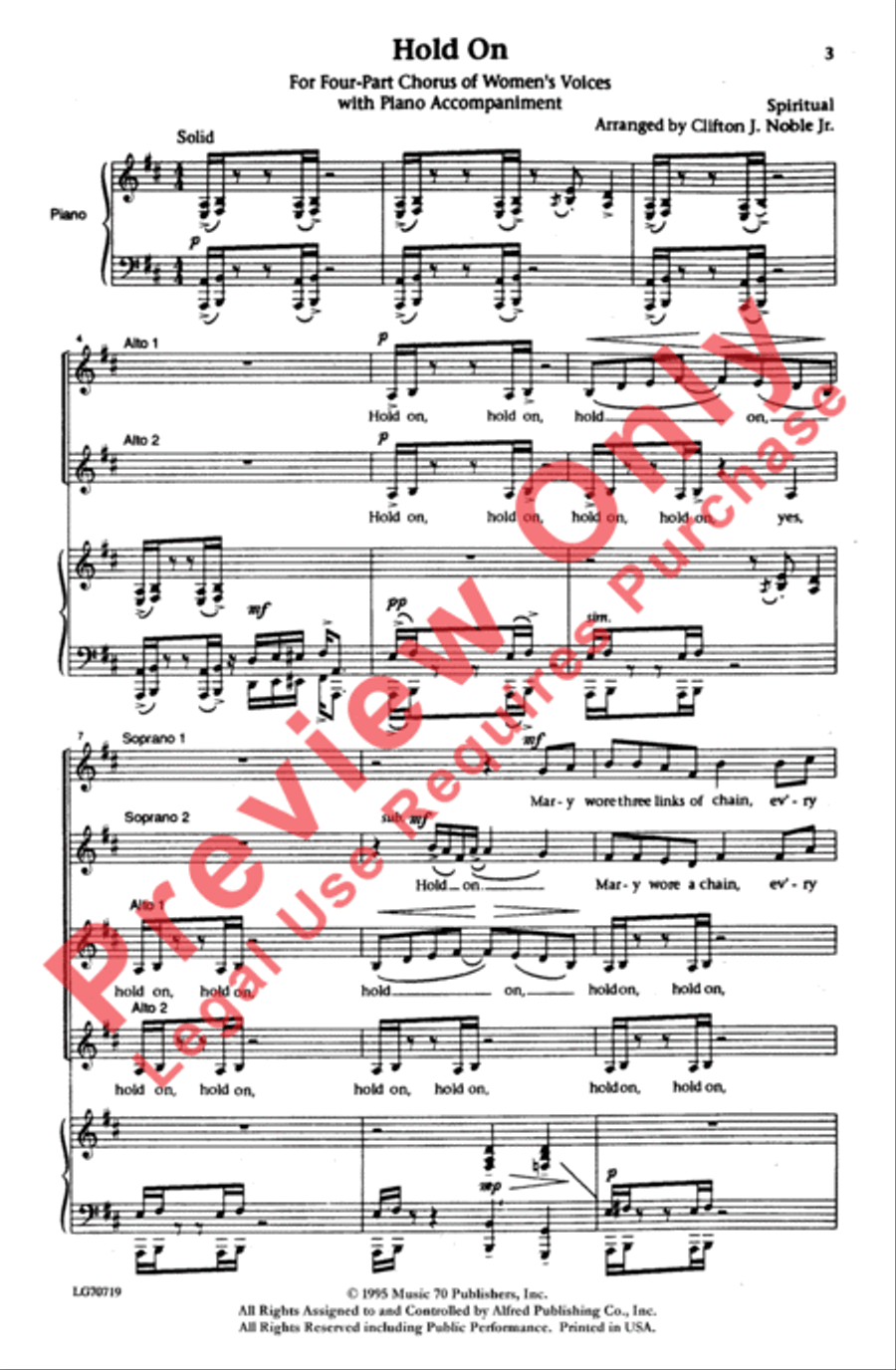 Hold On Hold On Women's Choir scores gallery preview page 2