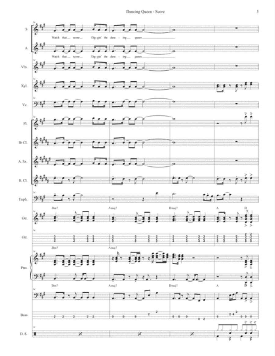 Dancing Queen Large Ensemble scores gallery preview page 5