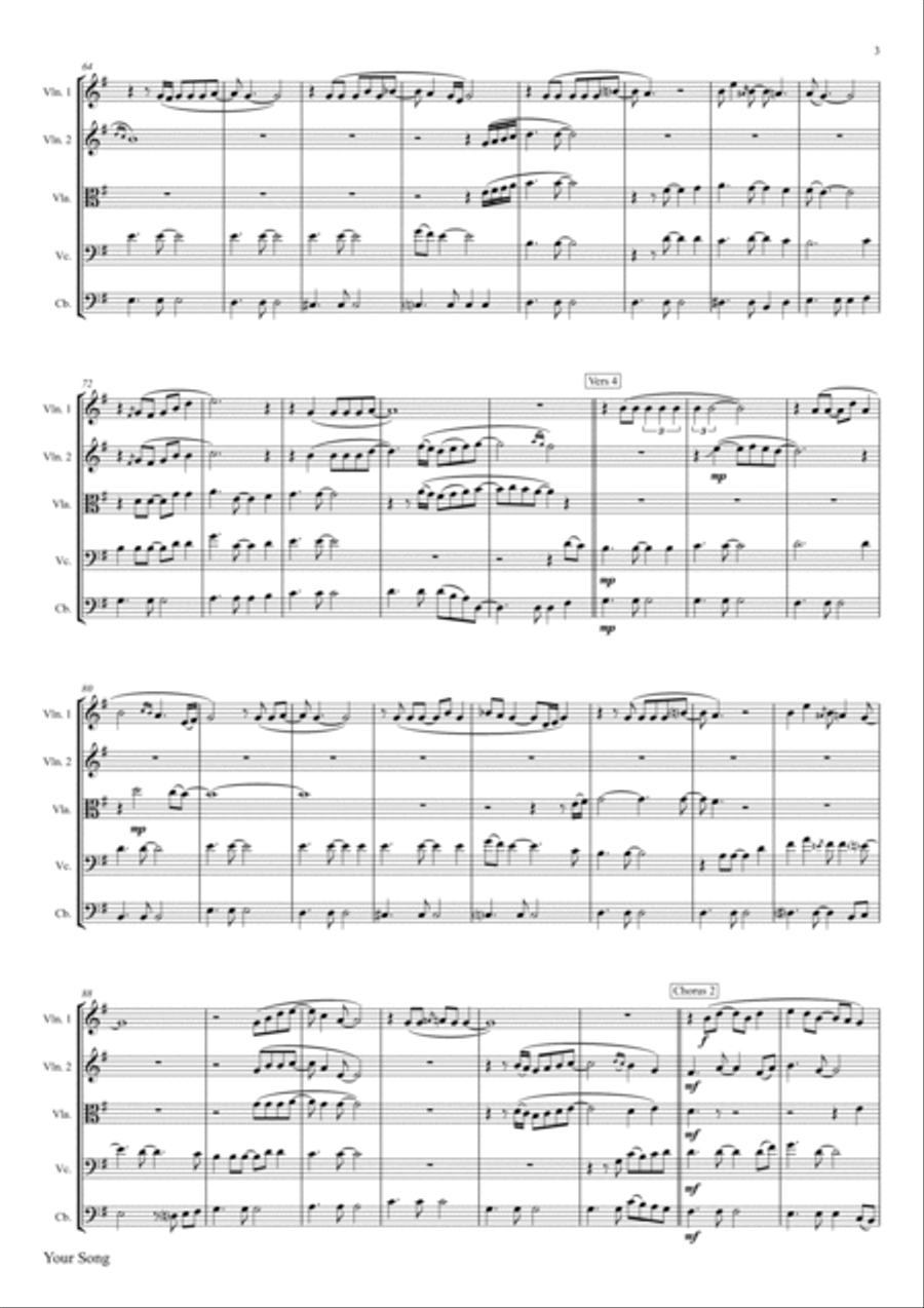 Your Song String Quintet scores gallery preview page 3