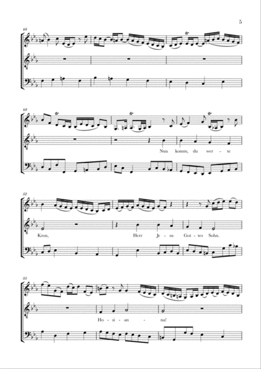 Bach - Wachet auf, ruft uns die Stimme BWV 140 (for Violin, Tenor and Cello) Small Ensemble scores gallery preview page 5