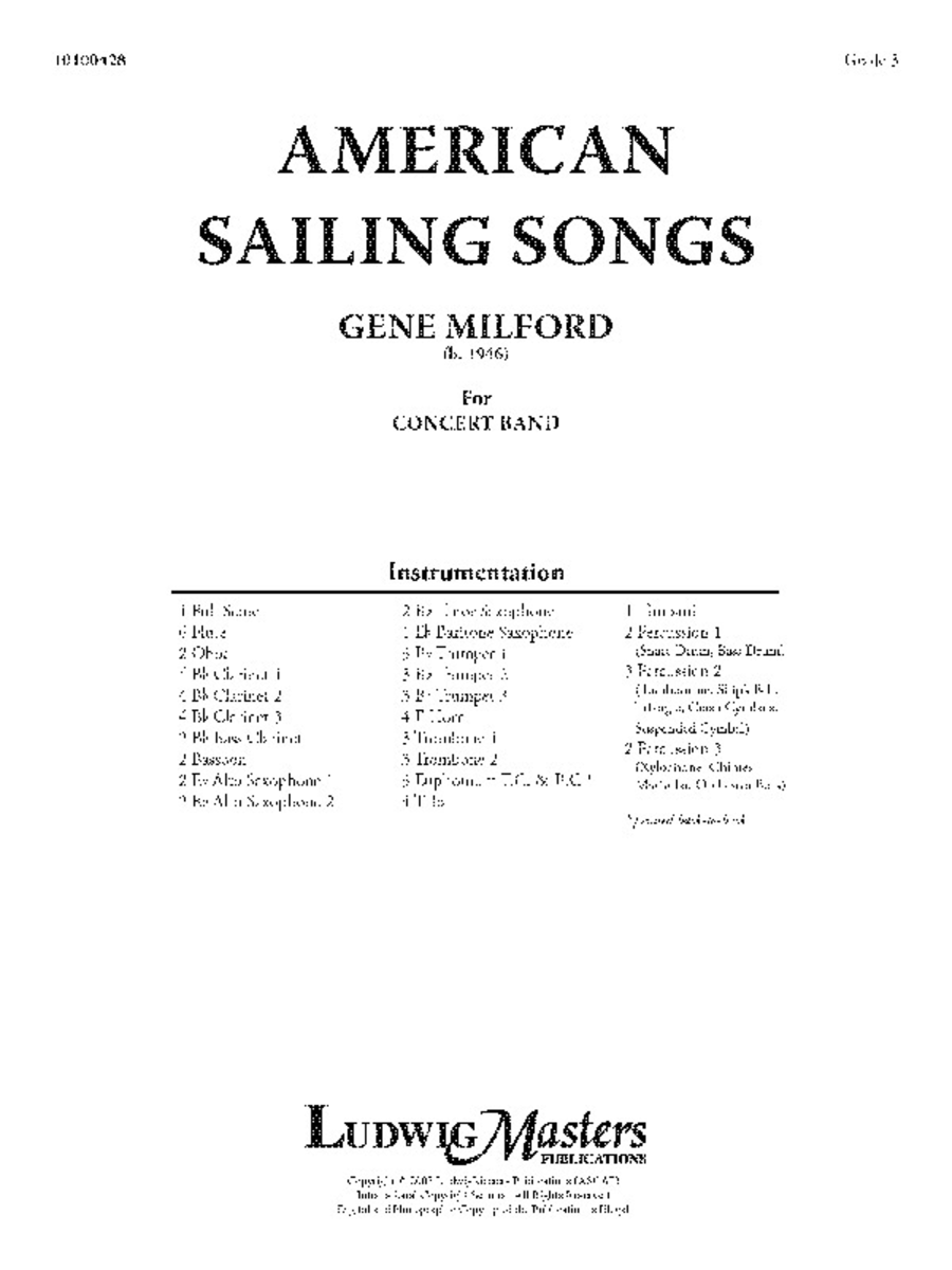American Sailing Songs Concert Band scores gallery preview page 1