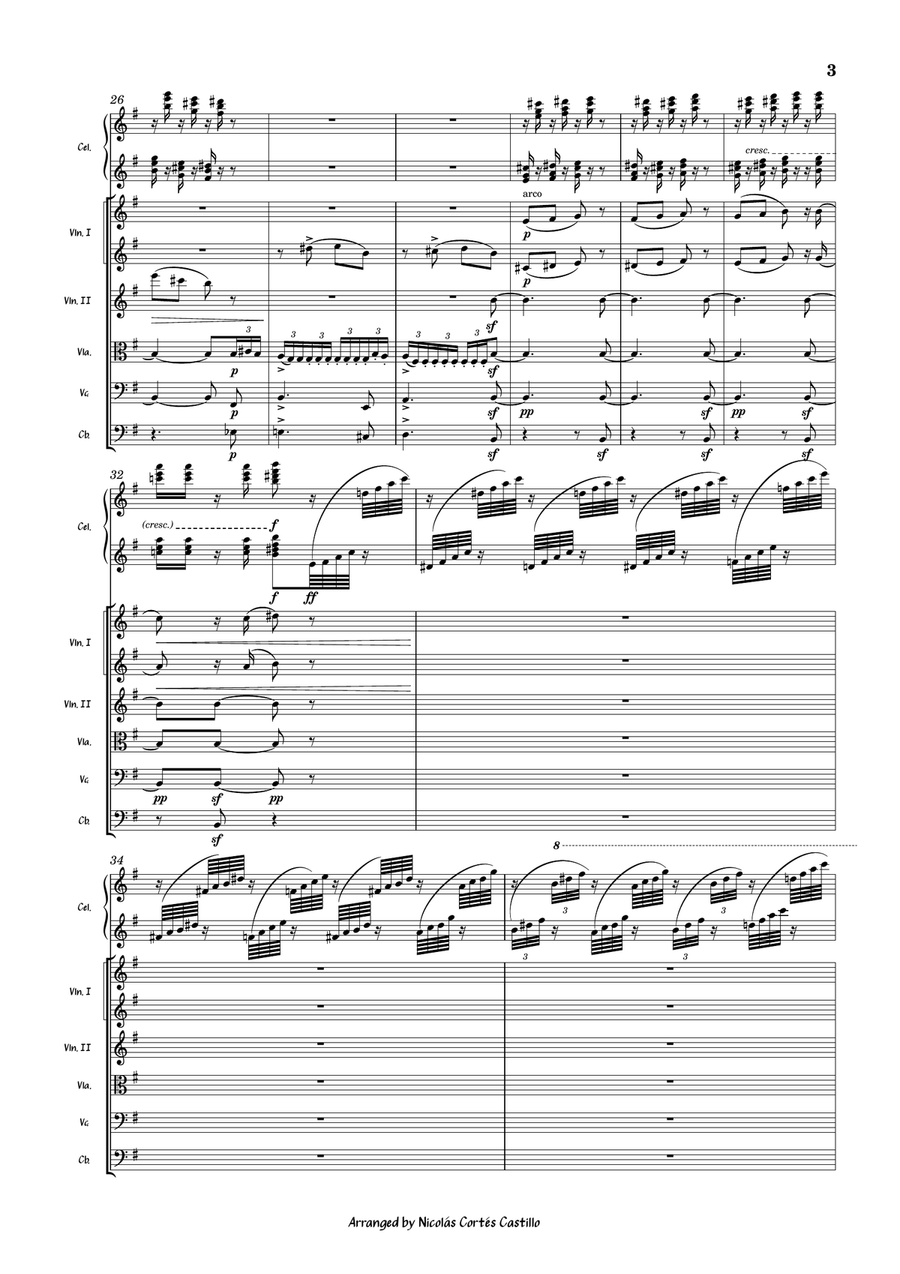 Tchaikovsky - Dance of the Sugar Plum Fairy (The Nutcracker) for String orchestra & Celesta String Orchestra scores gallery preview page 4