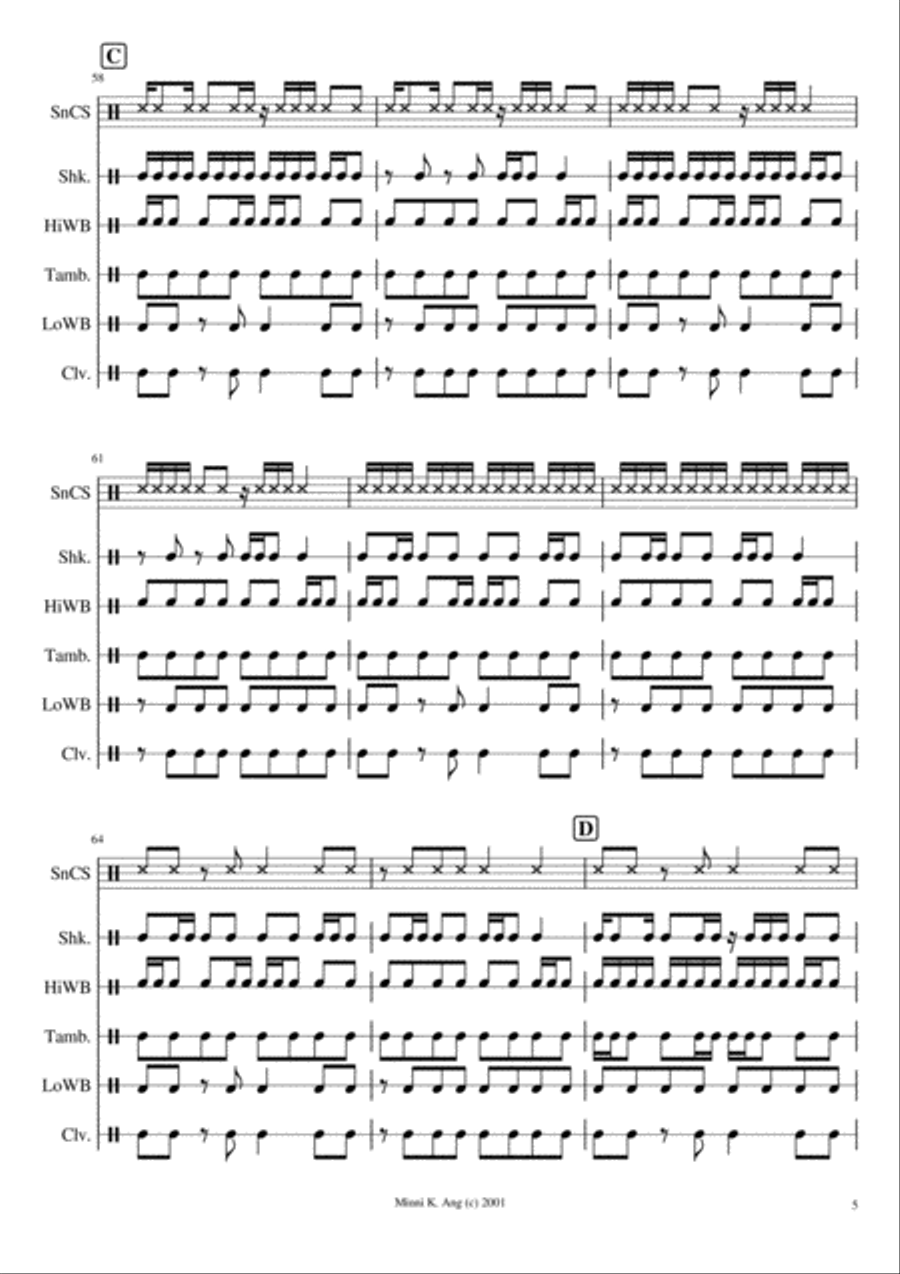 Grooving, Suite for Six Percussionists Percussion Ensemble scores gallery preview page 5
