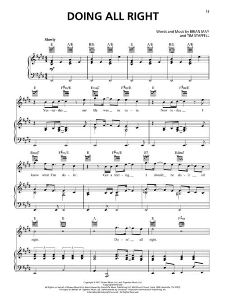 Bohemian Rhapsody Piano, Vocal, Guitar scores gallery preview page 6