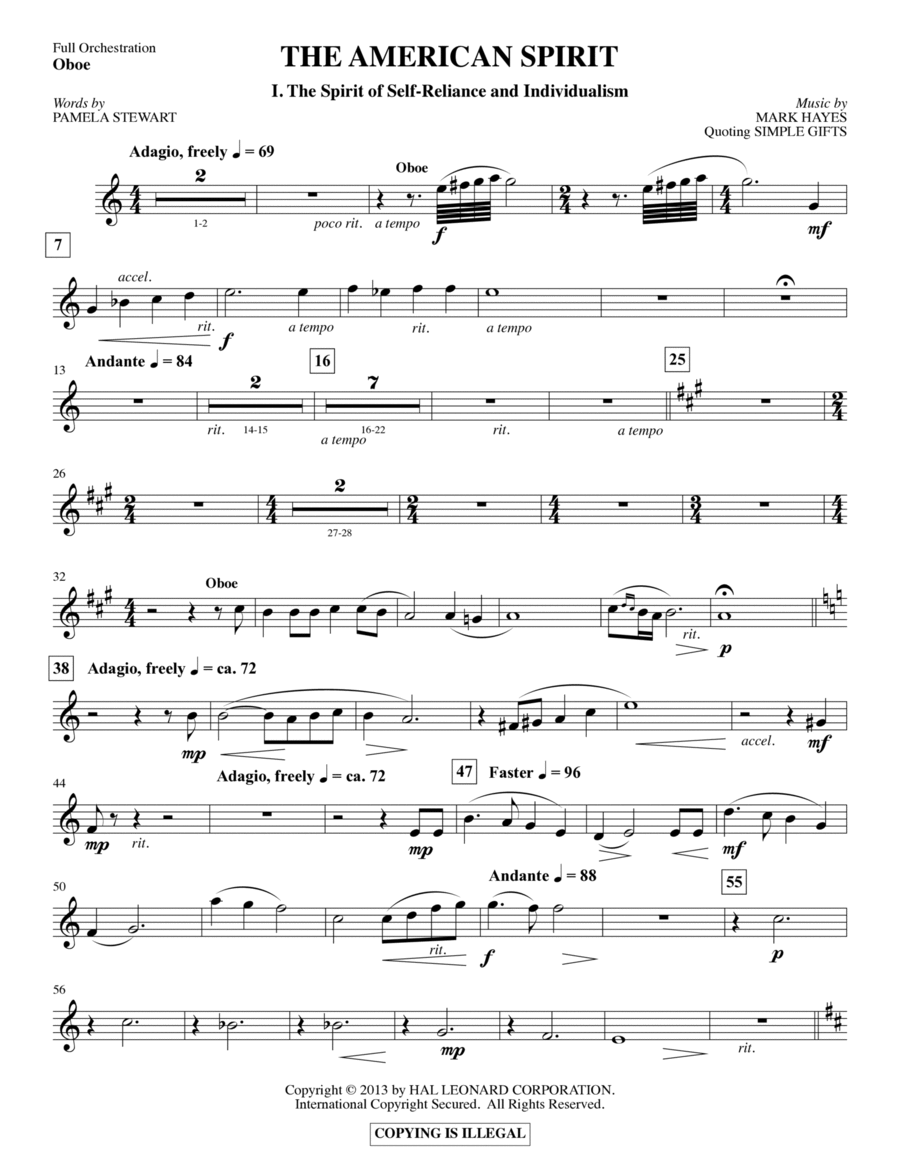 The American Spirit - Oboe/English Horn Choir scores gallery preview page 1