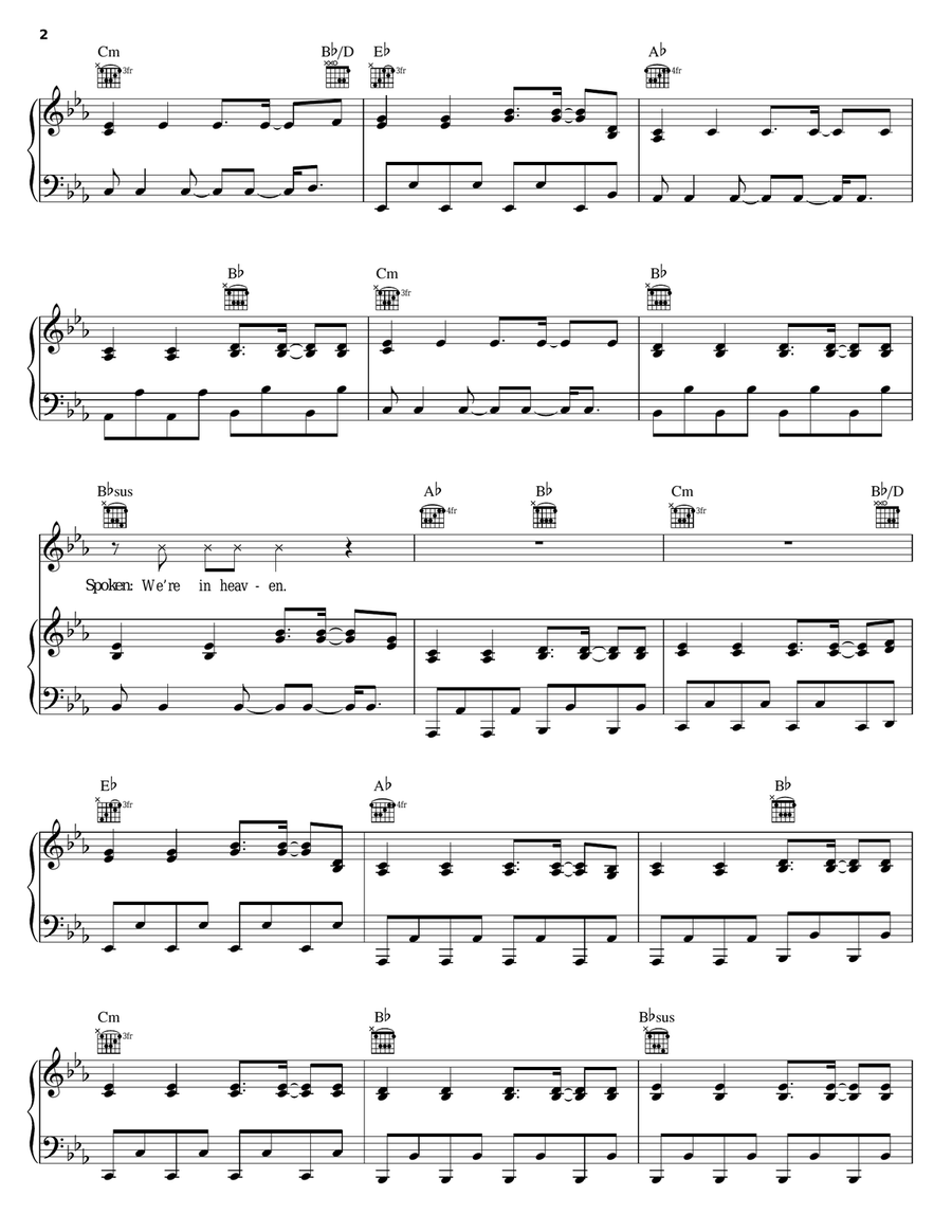 Heaven Piano, Vocal, Guitar scores gallery preview page 2