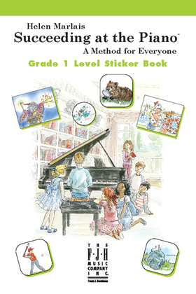 Book cover for Succeeding at the Piano, Sticker Book - Grade 1