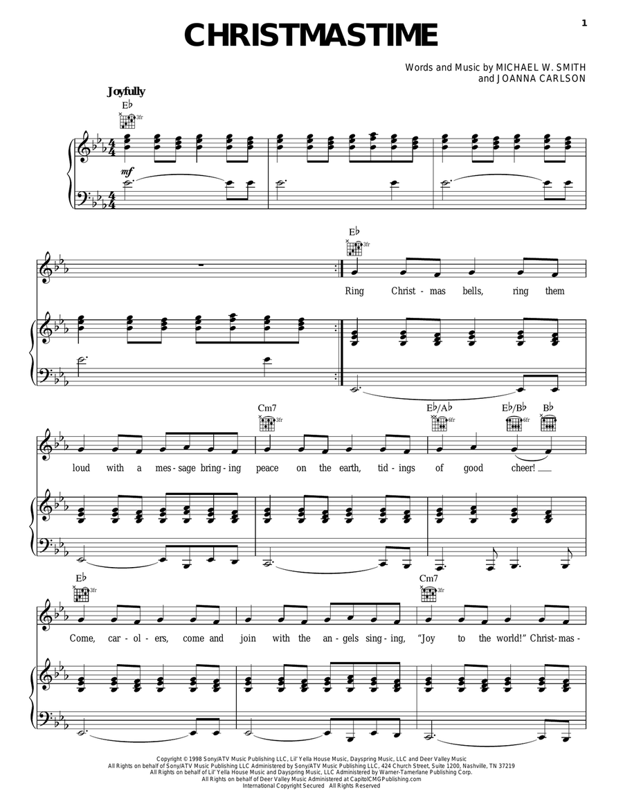 Christmastime Christmastime Piano, Vocal, Guitar scores gallery preview page 1