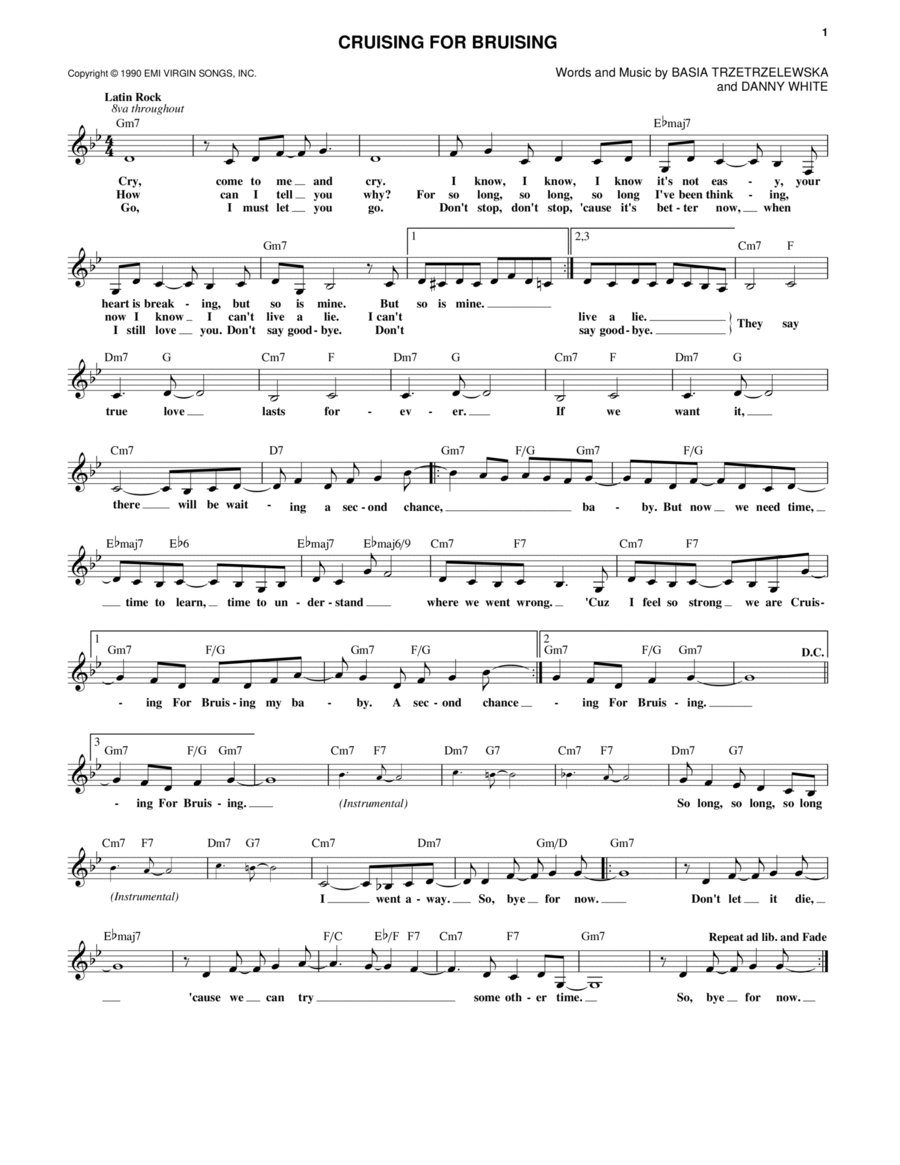 Cruising For Bruising Cruising For Bruising Piano scores gallery preview page 1