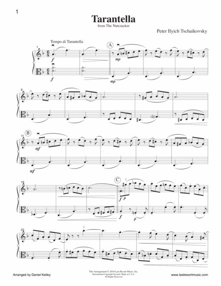 Tarantella from The Nutcracker for Violin & Viola Duet Music for Two (or Flute or Oboe & Viola)