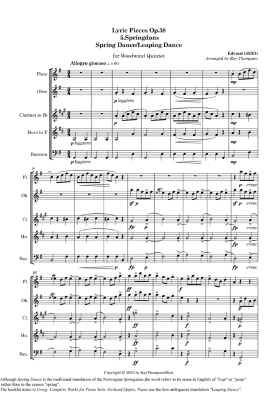 Grieg: Lyric Pieces Op.38 No.5 