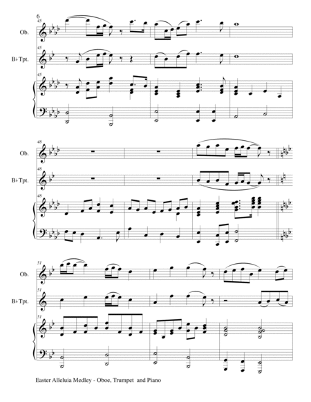 EASTER ALLELUIA MEDLEY (Trio – Oboe, Bb Trumpet/Piano) Score and Parts image number null
