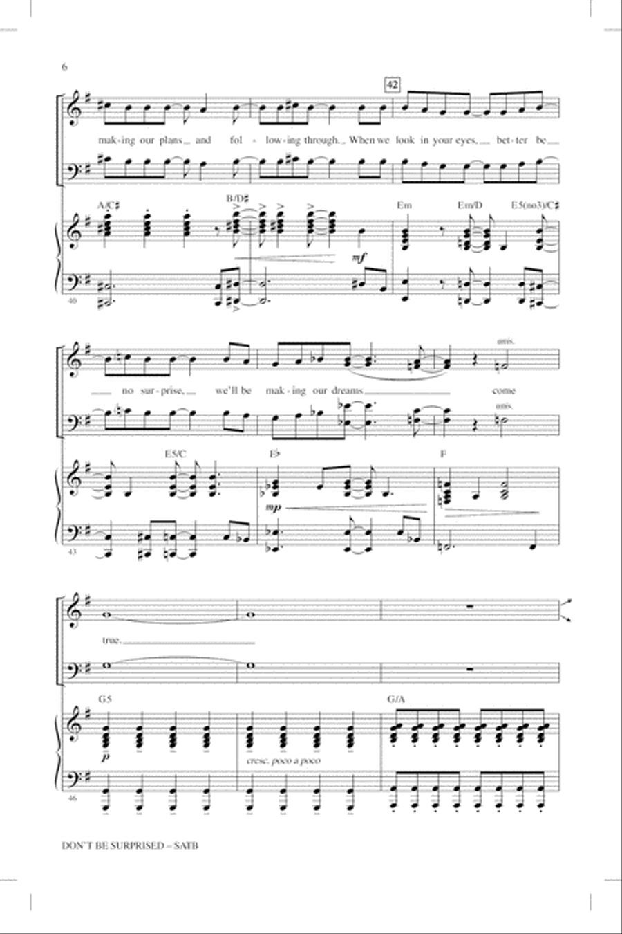 Don't Be Surprised 4-Part scores gallery preview page 5