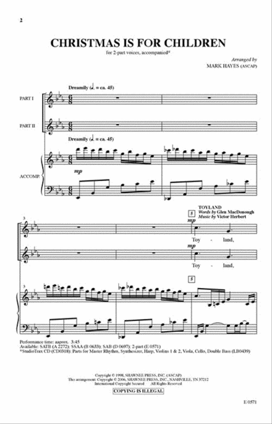 Christmas Is for Children 2-Part scores gallery preview page 2
