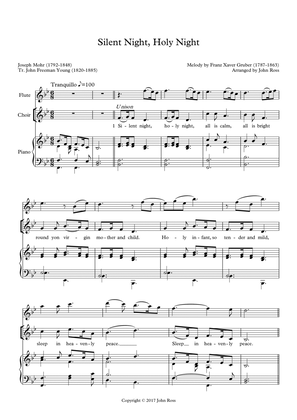 Silent Night, Holy Night (SATB, Flute, Piano) (Words by Young)