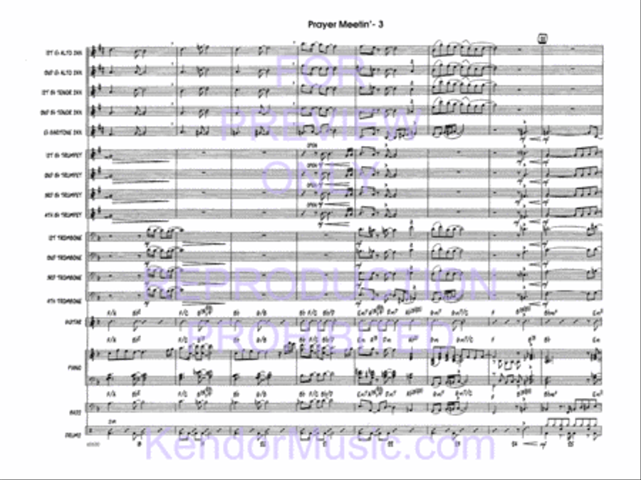 Prayer Meetin' (Full Score) Jazz Ensemble scores gallery preview page 5