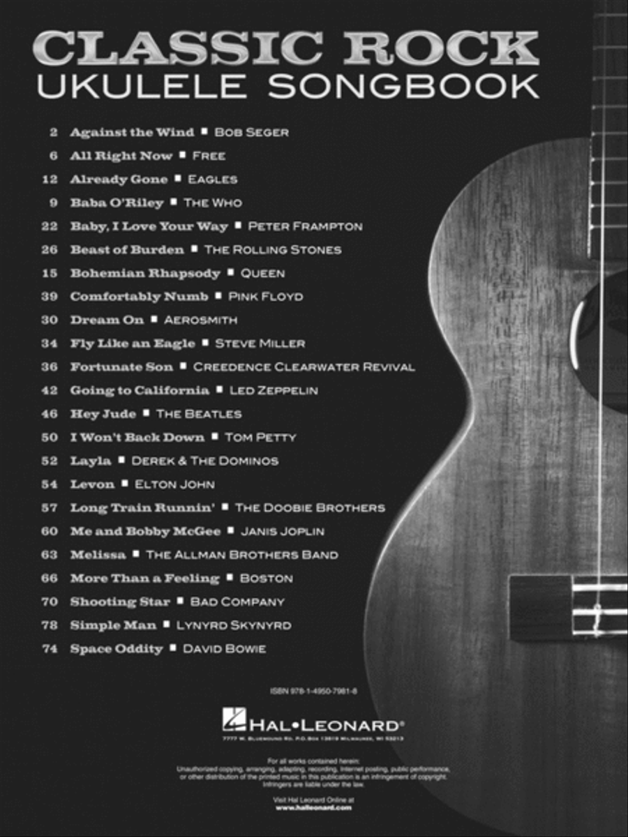 Classic rock ukulele songbook new arrivals