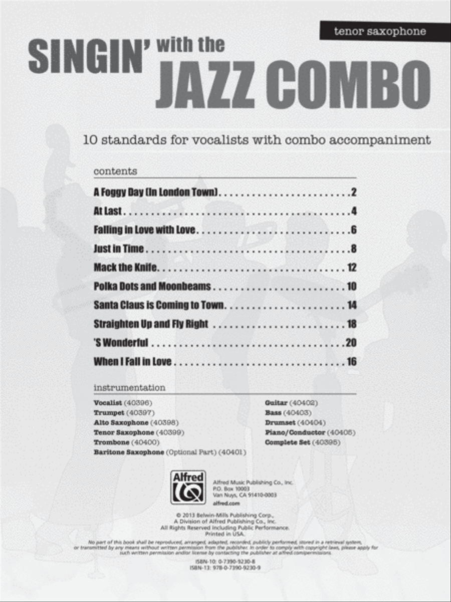 Singin' with the Jazz Combo Jazz Ensemble scores gallery preview page 2
