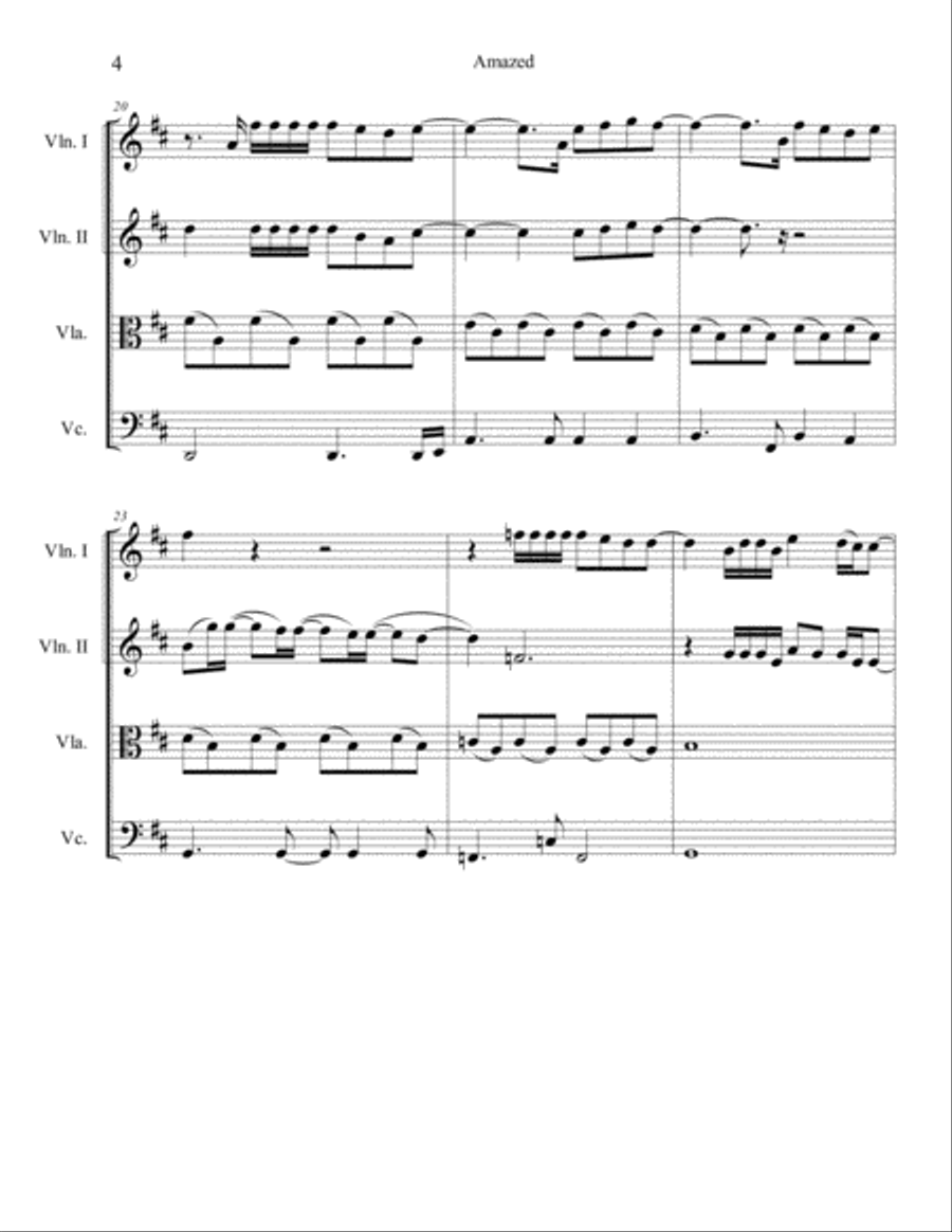 Amazed String Quartet scores gallery preview page 4