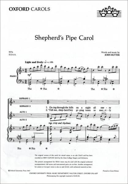 Shepherd's Pipe Carol