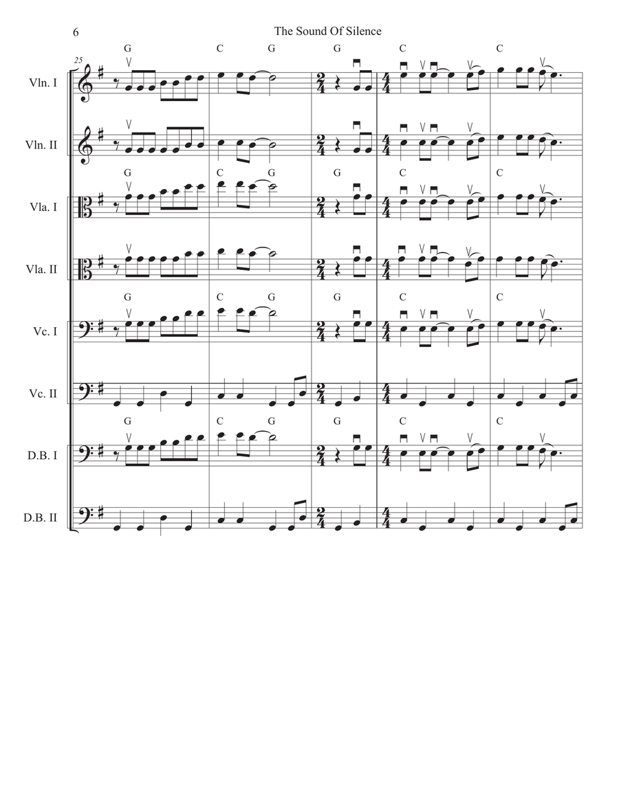 The Sound Of Silence The Sound Of Silence String Quartet scores gallery preview page 6
