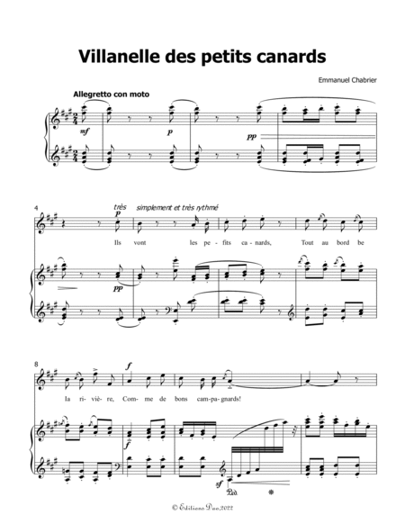 Villanelle des petits canards, by Chabrier, in A Major