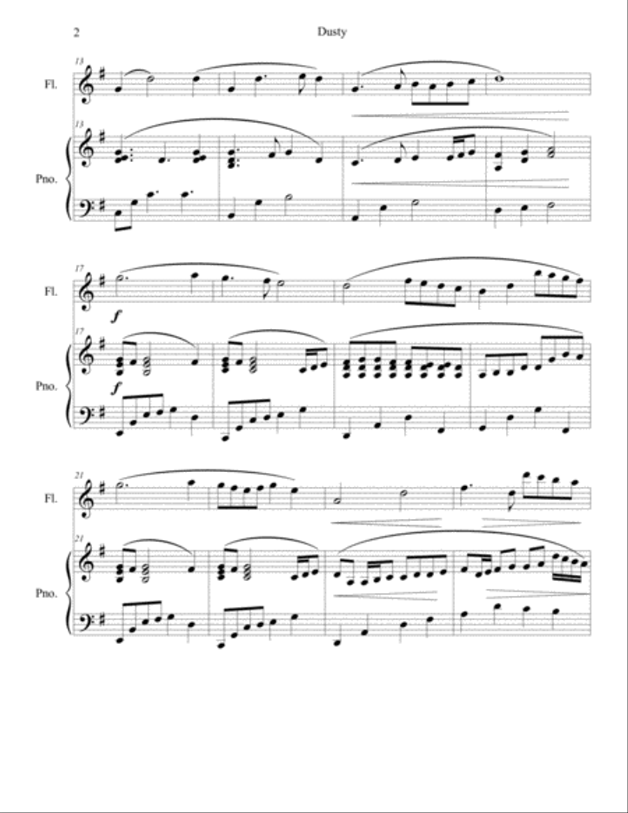 Dusty (Piano and Flute Duet) Flute Duet scores gallery preview page 2