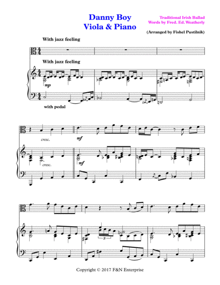 "Danny Boy" for Viola and Piano image number null