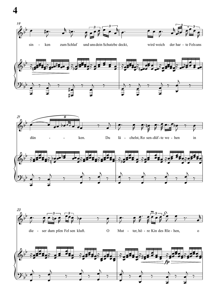 Schubert - Ave Maria for voice and piano (in B flat Key) Piano, Vocal scores gallery preview page 4