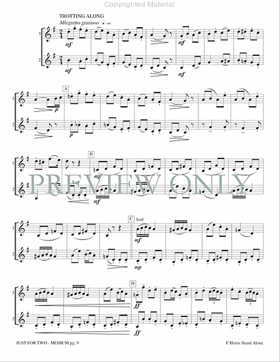 Just for Two Medium (stand alone version) Brass Duet scores gallery preview page 11