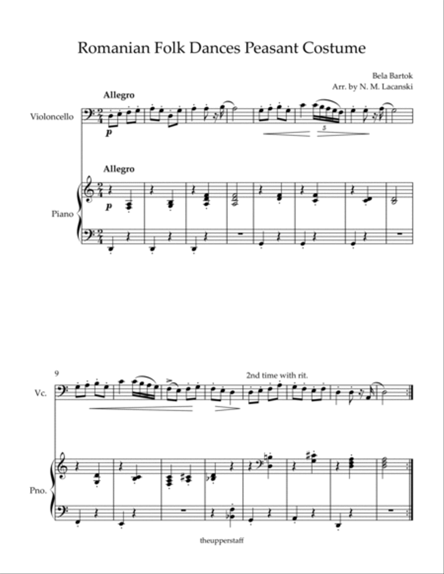 Romanian Folk Dances Peasant Costume Piano scores gallery preview page 2